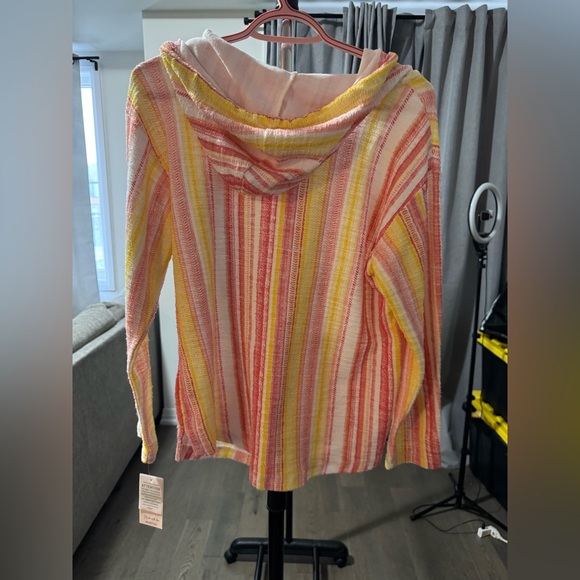 Women’s Striped Hooded Pullover - Picture 2 of 2